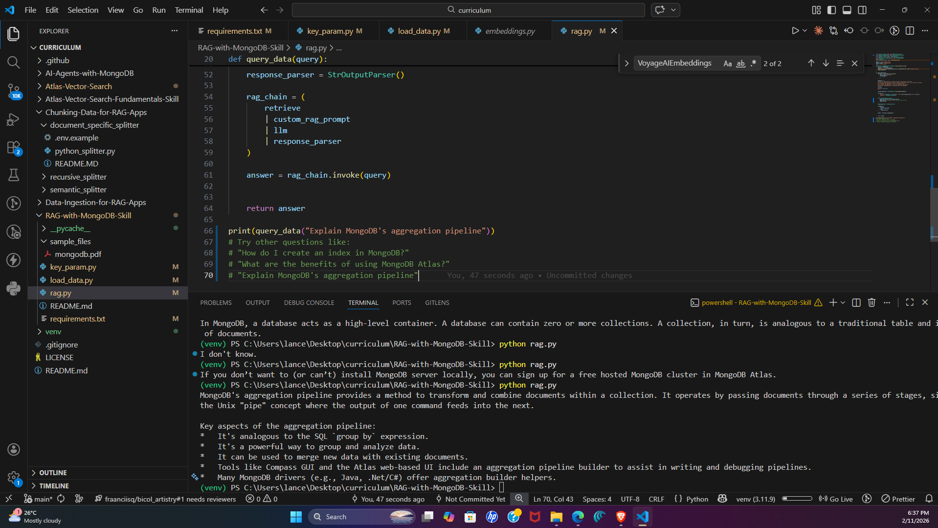 MongoDB RAG AI Agent